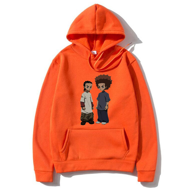 The Boondocks Huey and Riley Print Hoodie Man Fashion Harajuku Cotton Hoodies Oversized Men Women Personality Hip Hop Sweatshirt