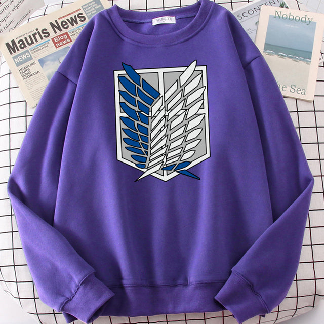 Fashion Anime Hoodie Man Attack On Titan Print Autumn Fleece Sweatshirts New Brand Graphic Pullover for Male Hip Hop Streetwear