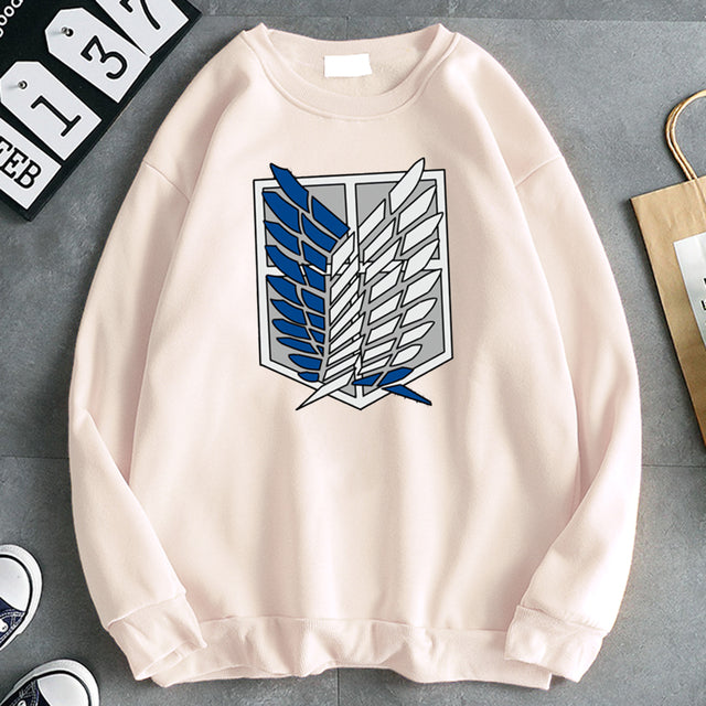 Fashion Anime Hoodie Man Attack On Titan Print Autumn Fleece Sweatshirts New Brand Graphic Pullover for Male Hip Hop Streetwear