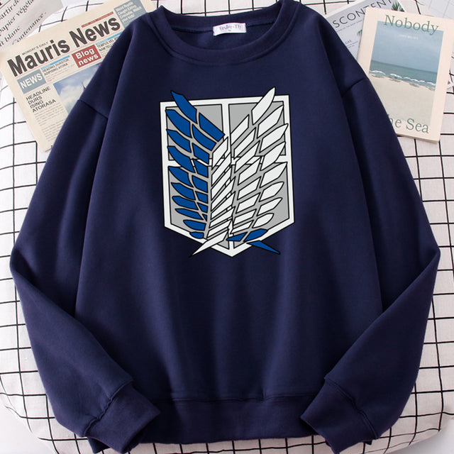 Fashion Anime Hoodie Man Attack On Titan Print Autumn Fleece Sweatshirts New Brand Graphic Pullover for Male Hip Hop Streetwear