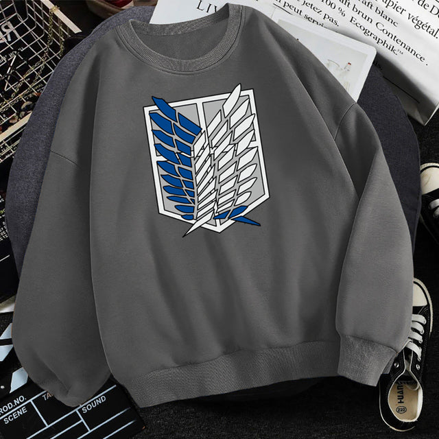 Fashion Anime Hoodie Man Attack On Titan Print Autumn Fleece Sweatshirts New Brand Graphic Pullover for Male Hip Hop Streetwear