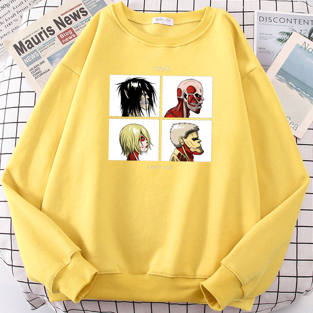 Fashion Anime Hoodie Man Attack On Titan Print Autumn Fleece Sweatshirts New Brand Graphic Pullover for Male Hip Hop Streetwear