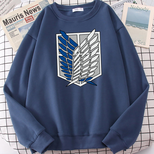 Fashion Anime Hoodie Man Attack On Titan Print Autumn Fleece Sweatshirts New Brand Graphic Pullover for Male Hip Hop Streetwear