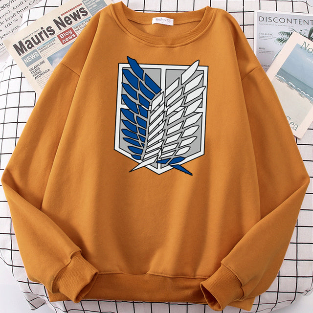 Fashion Anime Hoodie Man Attack On Titan Print Autumn Fleece Sweatshirts New Brand Graphic Pullover for Male Hip Hop Streetwear