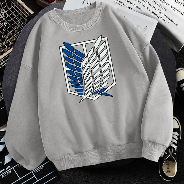 Fashion Anime Hoodie Man Attack On Titan Print Autumn Fleece Sweatshirts New Brand Graphic Pullover for Male Hip Hop Streetwear