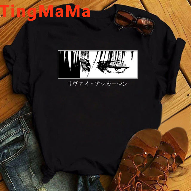 Japanese Anime Attack on Titan T Shirt Men Shingeki No Kyojin Eren Yeager T-shirt Cartoon Titans Attack Graphic Tshirt Male