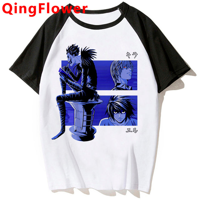 Japanese Anime Death Note T Shirt Men Kawaii Cartoon Tshirt Bleach Ichigo Graphic Tees Misa Manga Summer Tops Unisex Tee Male