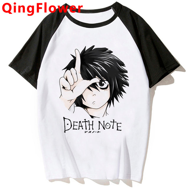Japanese Anime Death Note T Shirt Men Kawaii Cartoon Tshirt Bleach Ichigo Graphic Tees Misa Manga Summer Tops Unisex Tee Male