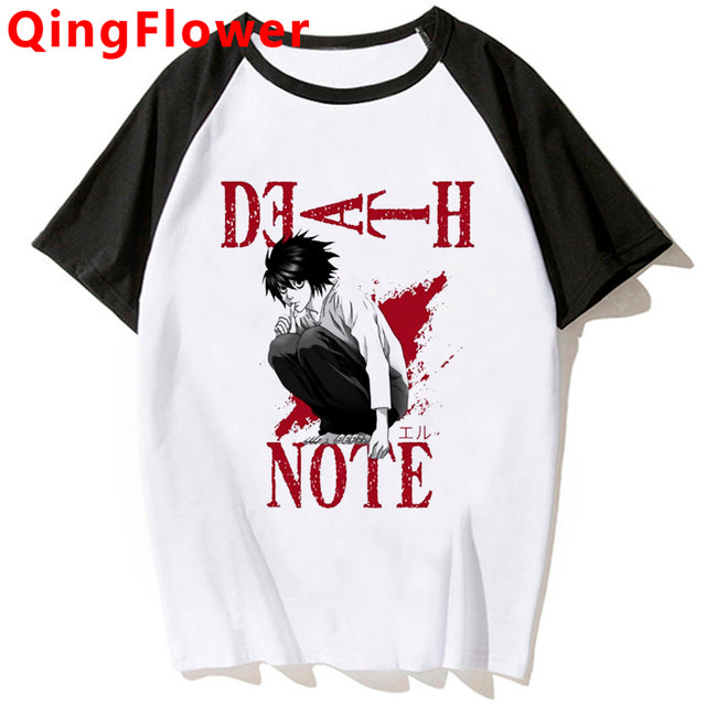 Japanese Anime Death Note T Shirt Men Kawaii Cartoon Tshirt Bleach Ichigo Graphic Tees Misa Manga Summer Tops Unisex Tee Male