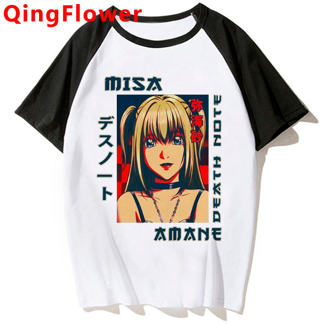 Japanese Anime Death Note T Shirt Men Kawaii Cartoon Tshirt Bleach Ichigo Graphic Tees Misa Manga Summer Tops Unisex Tee Male