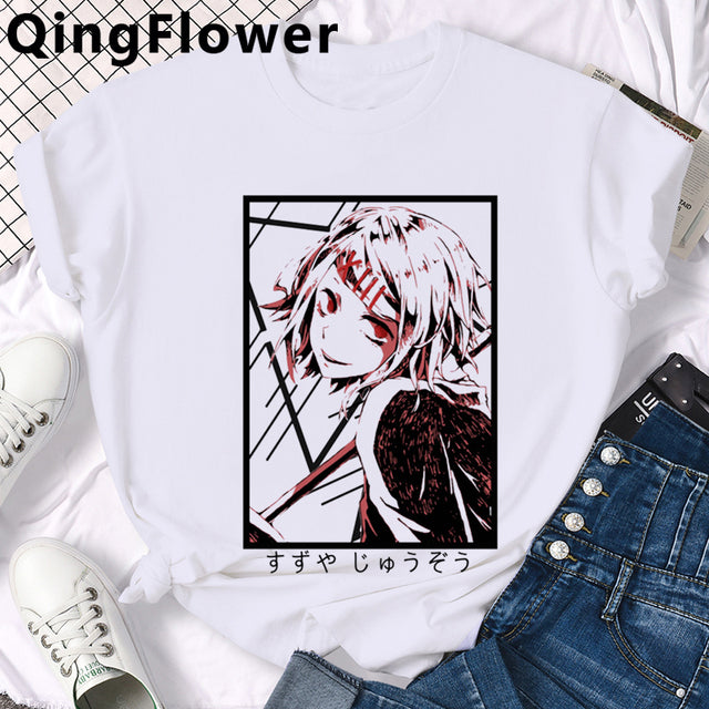 Japanese Anime Kaneki Ken Tokyo Ghoul T Shirt Men Cool Manga Graphic Summer T-shirt Casual Grunge Tshirt Streetwear Top Tee Male