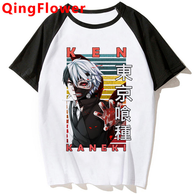 Japanese Anime Kaneki Ken Y2k Tokyo Ghoul T Shirt Men Kawaii Manga Graphic Tees Fashion Tshirt Summer 90s Tops T-shirt Male