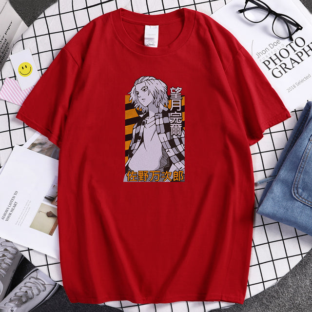 Manjiro Sano Tokyo Revengers Anime Print Mens Tshirt Oversize Vintage T-Shirt Fashion Breathable Tops Summer Soft T Shirts Man's