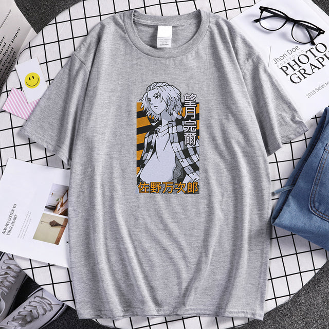 Manjiro Sano Tokyo Revengers Anime Print Mens Tshirt Oversize Vintage T-Shirt Fashion Breathable Tops Summer Soft T Shirts Man's