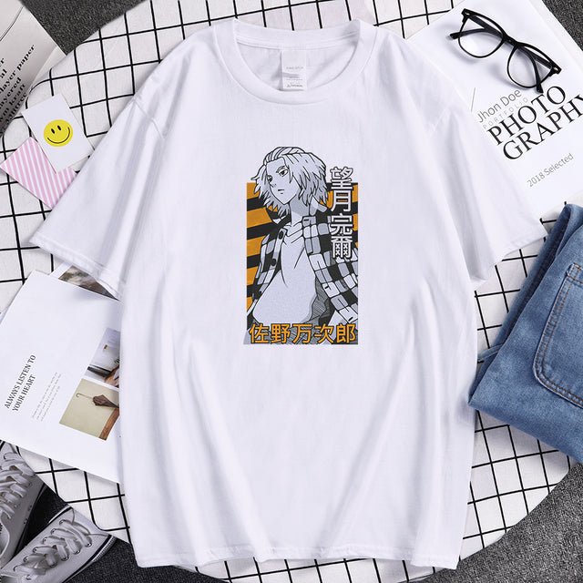 Manjiro Sano Tokyo Revengers Anime Print Mens Tshirt Oversize Vintage T-Shirt Fashion Breathable Tops Summer Soft T Shirts Man's