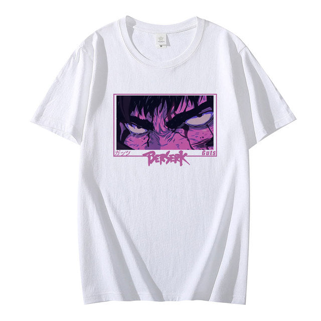 Oversized T Shirt for Men Women Cool Harajuku Anime Eyes Print Tee Shirt Summer Berserk Guts Fashion Clothes Short Sleeve Tops
