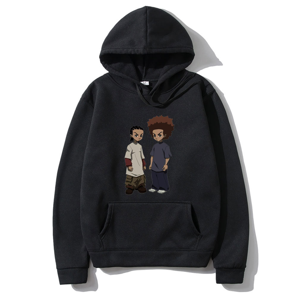 The Boondocks Huey and Riley Print Hoodie Man Fashion Harajuku Cotton Hoodies Oversized Men Women Personality Hip Hop Sweatshirt