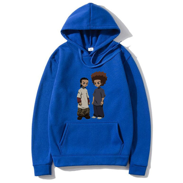 The Boondocks Huey and Riley Print Hoodie Man Fashion Harajuku Cotton Hoodies Oversized Men Women Personality Hip Hop Sweatshirt